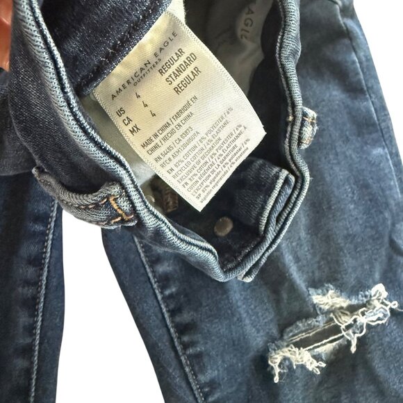 American Eagle Womens Luxe Stretch Distressed Skinny Jeans Size 4 Regular - Picture 3 of 7